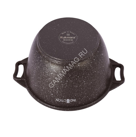 Кастрюля алюм. литая а/приг. Kukmara "Marble Induction" Мрам.коф. 4,0л Ст.кр. кмки42а *1/3
