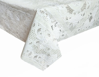 Клеёнка без основы ажурная "Easy Lace" "Цветы с завитками" белая шир.1,32 YL-093E *22