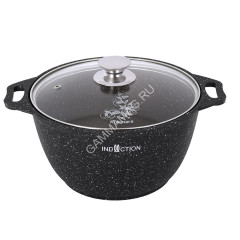 Кастрюля алюм. литая а/приг. Kukmara "Marble INDUCTION" Мрам.темн. 3,0л Ст.кр. кмти32а*1/3