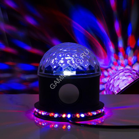 Световой прибор Хрустальный шар 54LED bluetooth черный 220V 4445773 *1/30