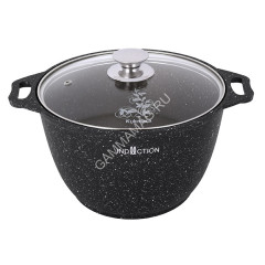 Кастрюля алюм. литая а/приг. Kukmara "Marble Induction" Мрам.темн. 4,0л Ст.кр. кмти42а *1/3
