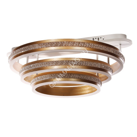 Люстра YH540/3 WT+GD LED 3000К-6500К (l=590,w=500, h=215) пульт S=25м2 VERNER LIGHTING *1