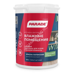 Краска латексная для кухни и ванной 0,9 л PARADE W100 влагостойкая матовая База С *1/6/144