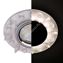 Светильник встраиваемый MR16 LD 1661 GU5.3 Ecola Glass Стекло стразы с подсв SN16RNEFB *10/50