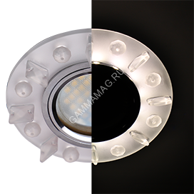 Светильник встраиваемый MR16 LD 1661 GU5.3 Ecola Glass Стекло стразы с подсв SN16RNEFB *10/50