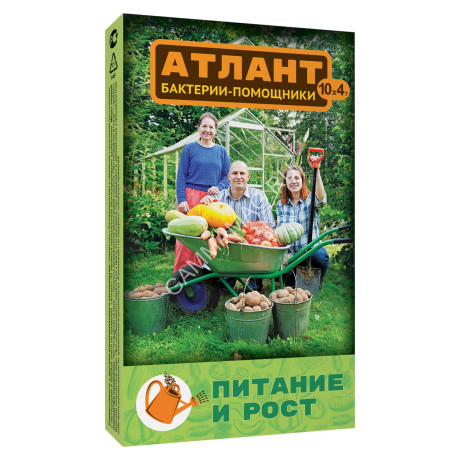 Средство от болезней растений Атлант бактерии-помощники Питание и рост 10г (В/Х) 10/200