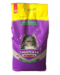 Наполнитель (Сибирская кошка) 10кг Экстра (для длинношерстных) комкующийся для кошек