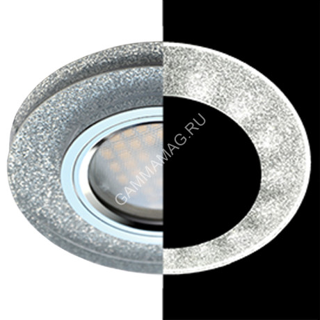 Светильник встраиваемый MR16 LD1650 GU5.3 Ecola Glass Стекло Серебр Хром SS1650EFF *10/50