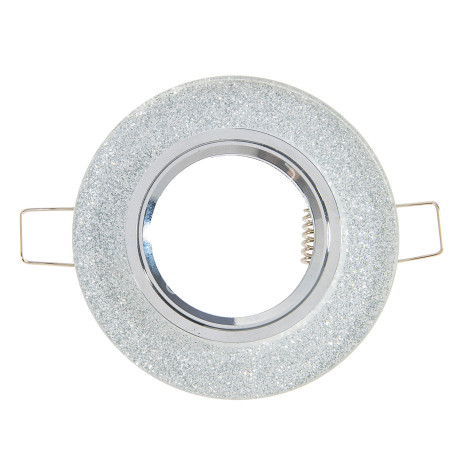 Светильник встраиваемый MR16 LD1650 GU5.3 Ecola Glass Стекло Серебр Хром SS1650EFF *10/50