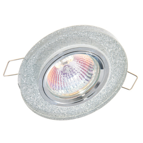 Светильник встраиваемый MR16 LD1650 GU5.3 Ecola Glass Стекло Серебр Хром SS1650EFF *10/50