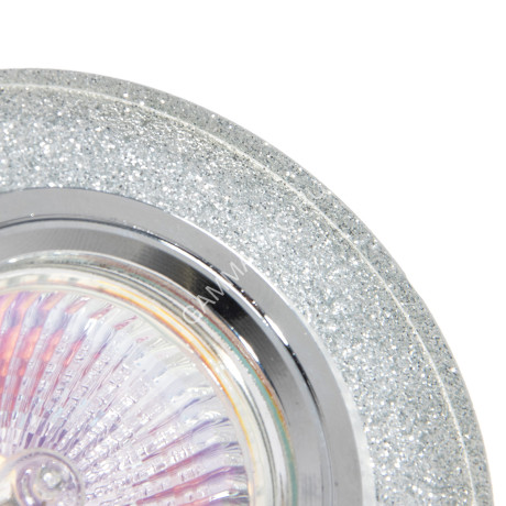 Светильник встраиваемый MR16 LD1650 GU5.3 Ecola Glass Стекло Серебр Хром SS1650EFF *10/50