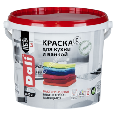 Краска акриловая для кухни и ванной 5 л ДАЛИ влагостойкая матовая База С *1/60