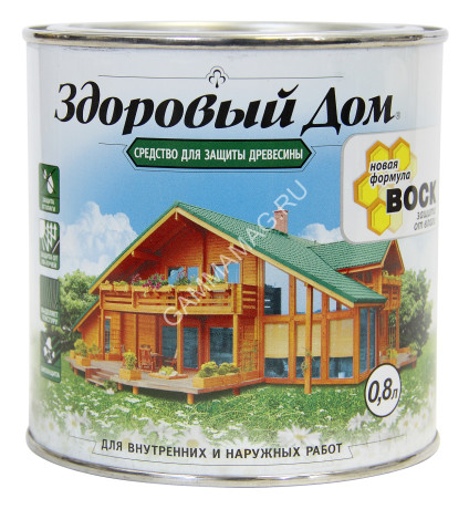 Защитно-декоративное покрытие для древесины Орегон 0,8 л Здоровый дом *1/6/528