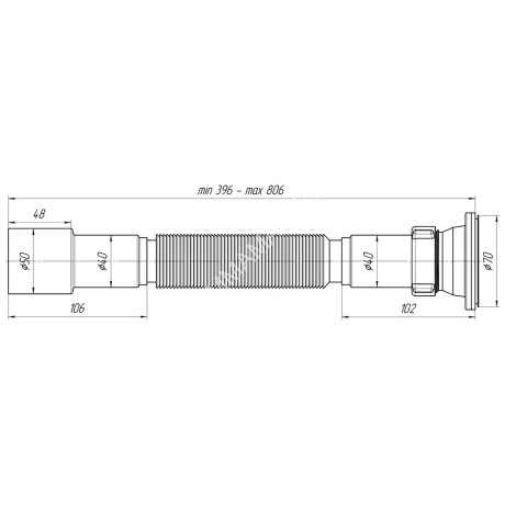 Сифон гофрированный 1 1/2"*40/50 (450-840мм) АНИ G106 *1/60