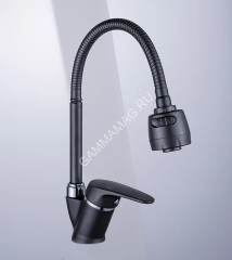 Смеситель для кухни Potato P58277-19 с гибким изливом (черный) *1/10