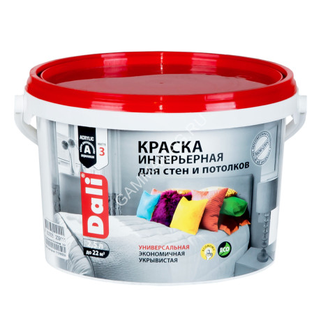 Краска акриловая для стен и потолков 2,5 л ДАЛИ *1/120
