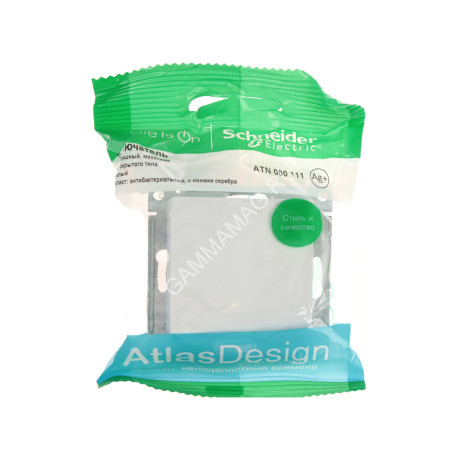 Механизм выключателя "ATLAS DESIGN" 1кл. белый (сх.1) 10АХ SchE ATN000111 *20/160