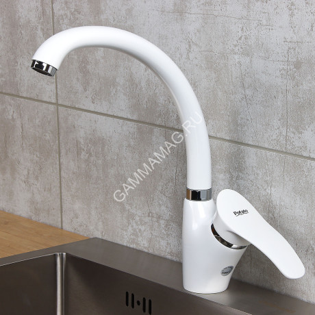 Смеситель для кухни Potato P5901-7 высокий излив (белый) *1/10