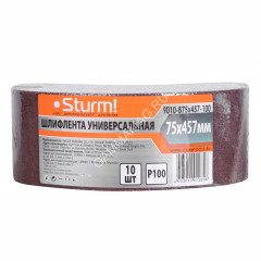 Шлифлента 75*457 № 100 STURM 9010-В75x457-100 (набор 10шт.) *1/5/25