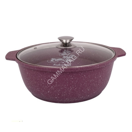Кастрюля алюм. литая а/приг. Kukmara "Trendy style" Mystery "жаровня" 4,0л Ст.кр. ж41tsm *1/4
