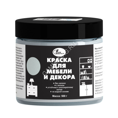 Краска акриловая для мебели и декора Белый 0,5 кг Новбытхим *1/6
