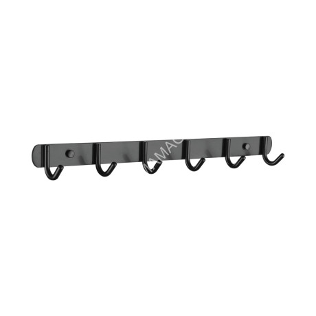 Крючок на планке Accoona 6 крючков 12691-6 (черный) *1/40