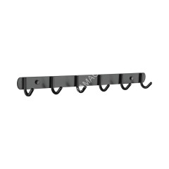 Крючок на планке Accoona 6 крючков 12691-6 (черный) *1/40