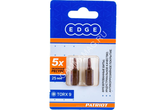 Бита звездочка Т 9х25мм (2шт) фрезерованная S2 хвостовик1/4"С EDGE PATRIOT *1/20